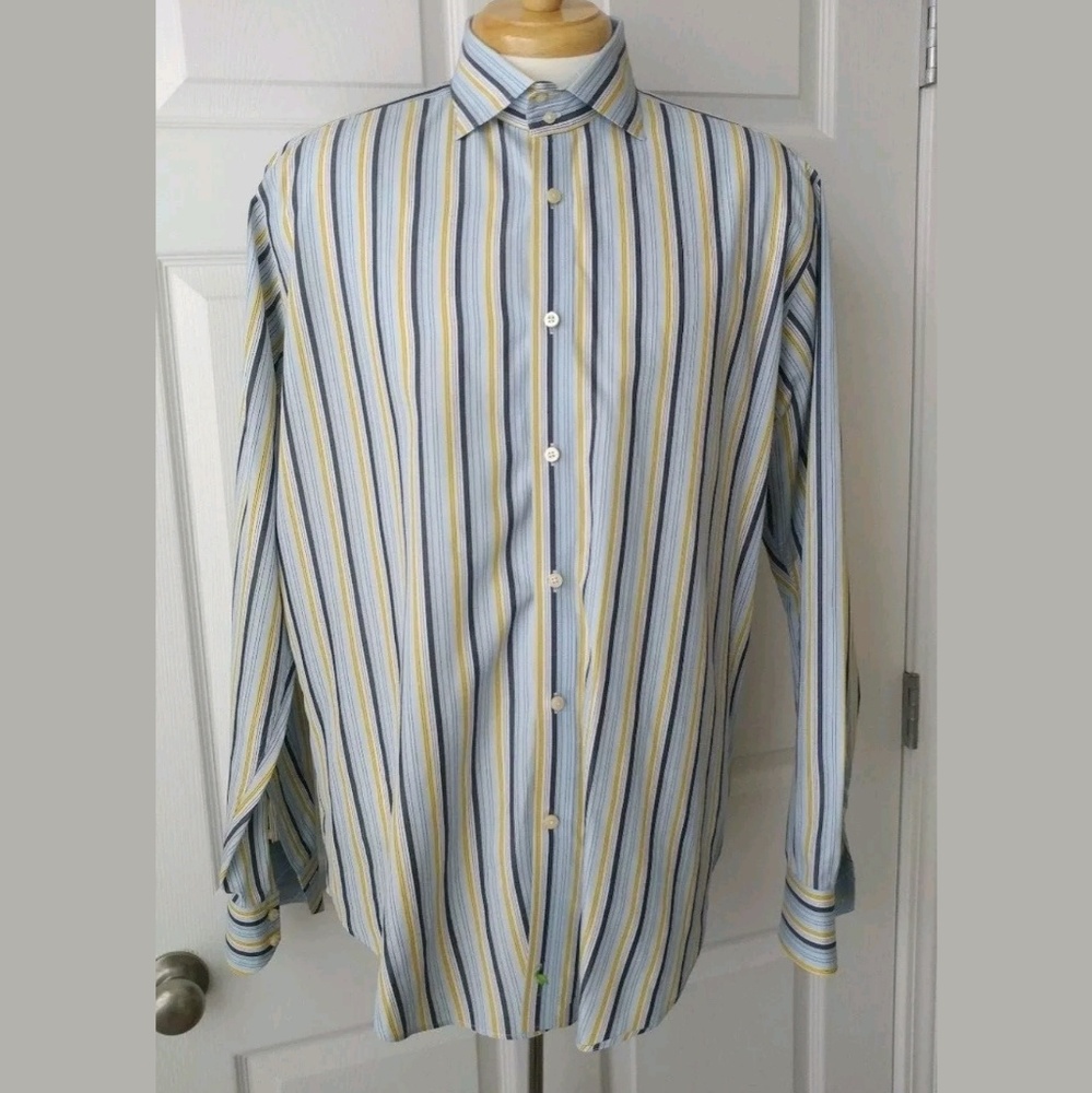 Tailorbyrd Striped Shirt with Contrasting Cuffs